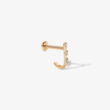 Load image into Gallery viewer, Lane Diamond J Piercing Earring