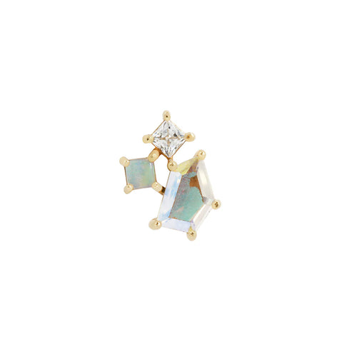 Lyra - Mercury Mist Topaz + Opal + CZ - Threadless End