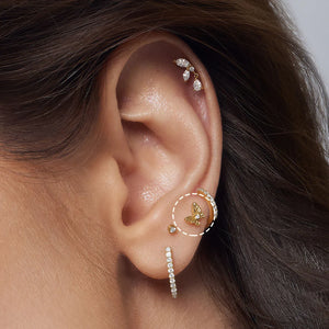 MARIPOSA | Lab Grown Diamond Accent Butterfly Threadless Top Piercing Earring