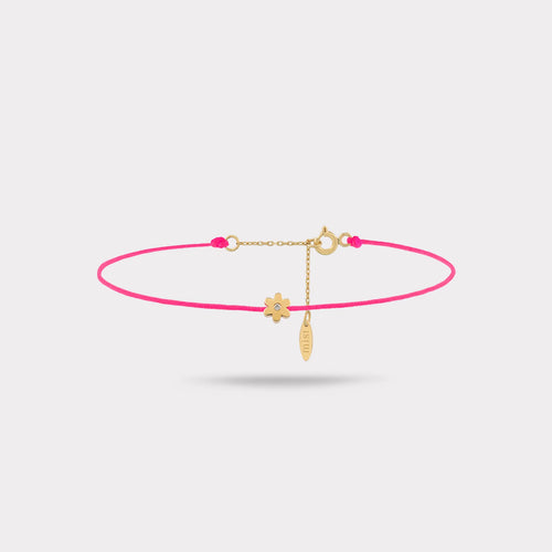 Gold Flower Diamond Pink Bracelet