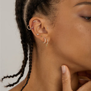 MIST | White Sapphire Drop Chain  Piercing  Earring