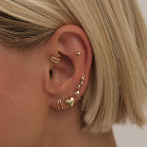 Allen Triple Micro Heart Piercing Earring