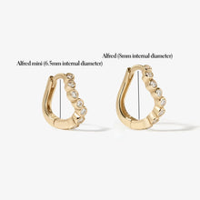 Load image into Gallery viewer, Alfred Diamond Mini Hoop Piercing Earring