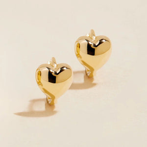 Bae Heart Midi Huggie Earrings