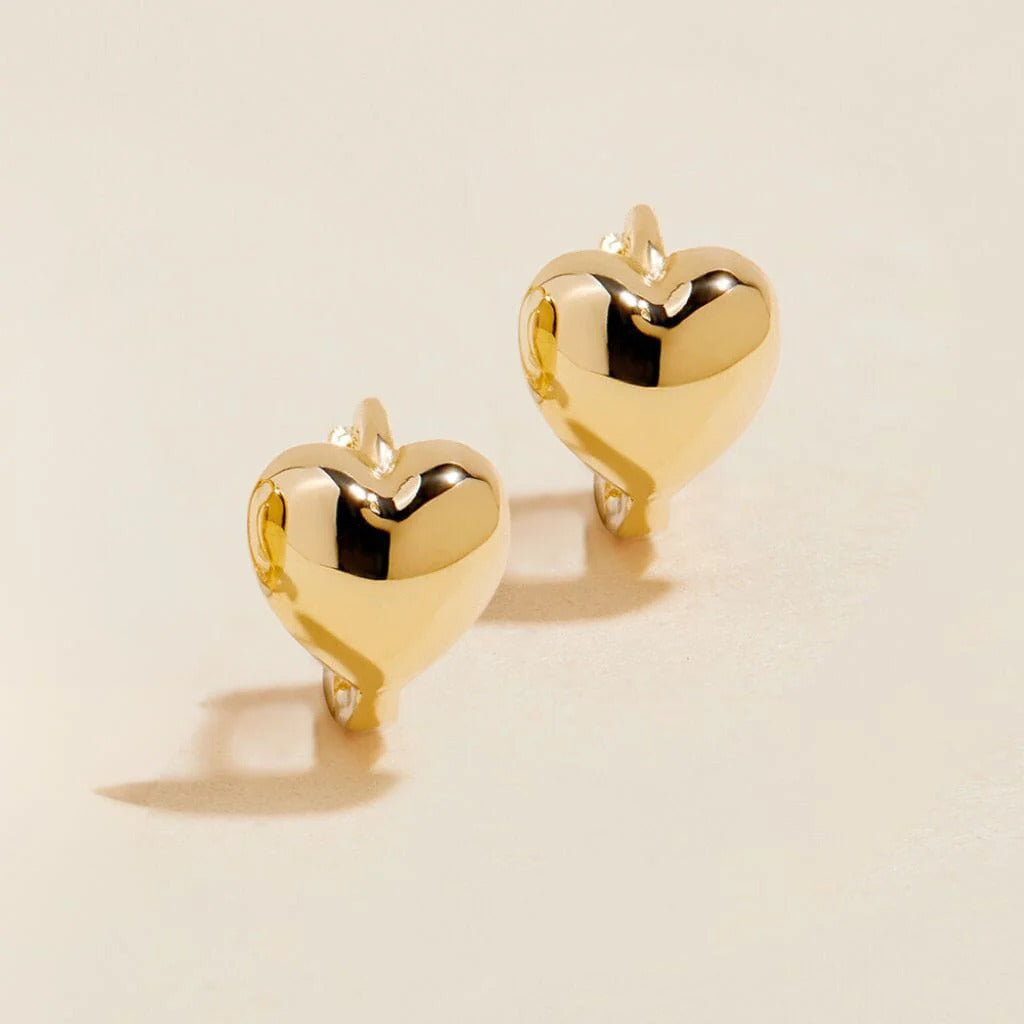 Bae Heart Midi Huggie Earrings