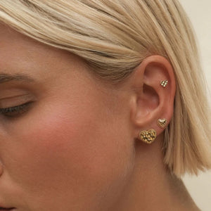 Collins Heart Quilted Piercing Earring