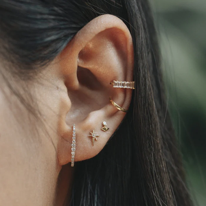 STAR  |  Single Diamond Starburst Piercing Earring