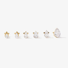 Load image into Gallery viewer, Hugh pear diamond piercing