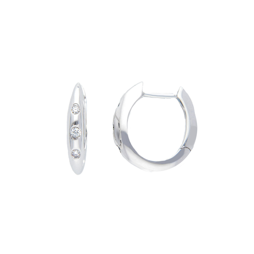 Selma Trinity Diamond Hoop Earrings