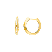 Load image into Gallery viewer, Selma Trinity Diamond Hoop Earrings