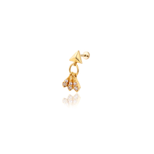 Cleo Diamond / Solid Gold Threaded Piercing Earring (0.06 ct)