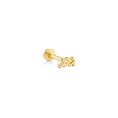 Zipper Gold Piercing Earring