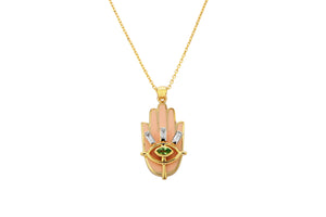 Pink Hamsa Tsavourier diamond Necklace