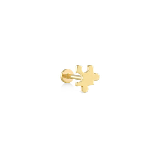 Jigsaw Gold Piercing Earring
