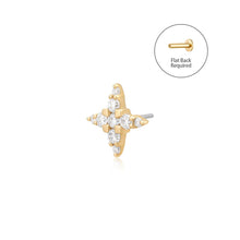 Load image into Gallery viewer, ODESSA | Lab Grown Diamond 4-Point Star Threadless Top Piercing Earring