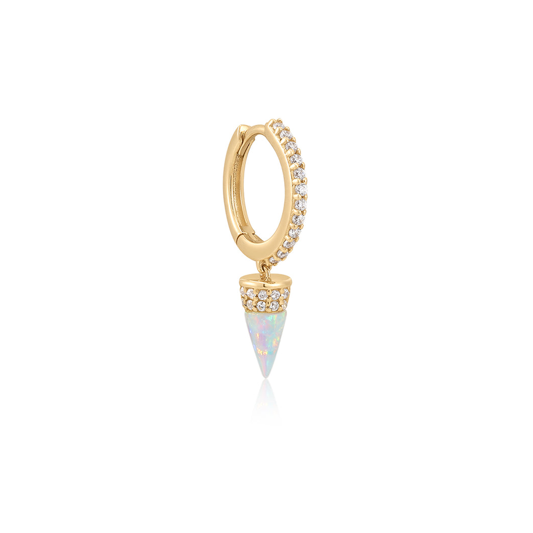 JANIS | Opal and Lab Grown Diamond Drop Huggie