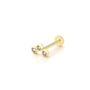 Crux Diamond Gold Threaded Piercing Earring (0.24)