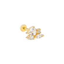 Load image into Gallery viewer, Goddess Diamond / Solid Gold Threaded Piercing Earring