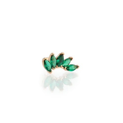 Pavona Emerald Threaded Piercing Earring