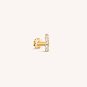 Diamond Bar Threaded Labret Earring