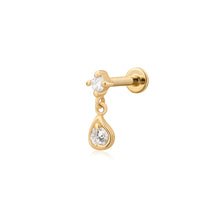Load image into Gallery viewer, ECHO | Dangle Double Lab Grown Diamond Threaded with Flatback