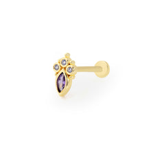 Load image into Gallery viewer, Princess Diamond Threaded Piercing Earring