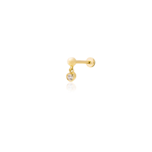 Mini Diamond Droplet Threaded Piercing Earring