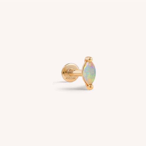 Opal Marquise Threaded Labret Earring