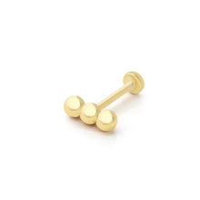 Load image into Gallery viewer, Fila Dots Solid Gold Threaded Piercing Earring