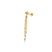 Load image into Gallery viewer, Tassel Diamond / Solid Gold Threaded Piercing Earring