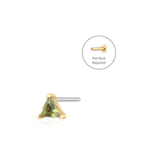 Load image into Gallery viewer, TRIXY |Trillion-cut Peridot Piercing Earring YG