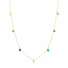 Load image into Gallery viewer, Alice in Blue Dainty Yellow Gold Necklace