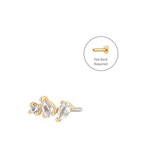 Load image into Gallery viewer, CAMI | Pear and Round White Sapphire  Piercing Earring