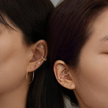 Load image into Gallery viewer, DECEMBER | Tanzanite and White Sapphire Single Piercing Earring Yg