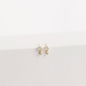 IDA | Rose Cut Double White Sapphire Stud