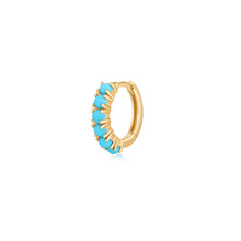 Load image into Gallery viewer, MARIA  |  Turquoise Single Huggie Hoop YG