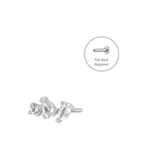 Load image into Gallery viewer, CAMI | Pear and Round White Sapphire  Piercing Earring