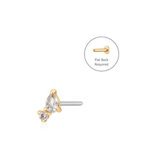 Load image into Gallery viewer, THEA | Pear and Round White Sapphire Piercing Earring