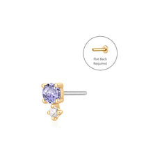 Load image into Gallery viewer, DECEMBER | Tanzanite and White Sapphire Single Piercing Earring Yg