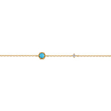 Load image into Gallery viewer, AMINA  |  Turquoise &amp; White Sapphire Forever Bracelet YG