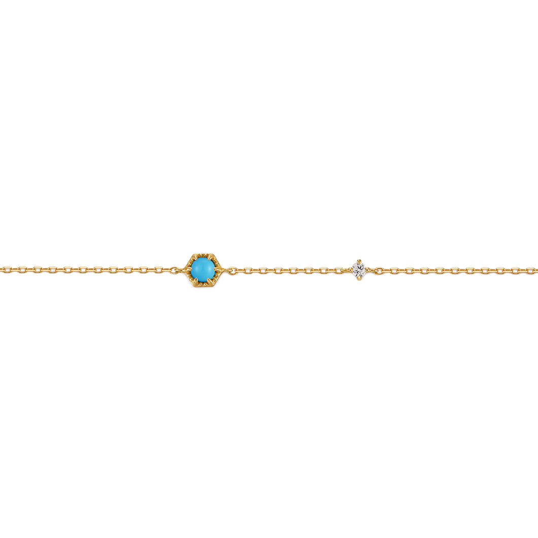 AMINA  |  Turquoise & White Sapphire Forever Bracelet YG