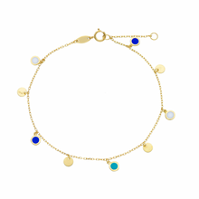 Load image into Gallery viewer, Alice in Blue Dainty Yellow Gold Bracelet