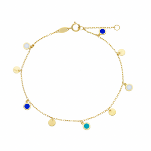 Alice in Blue Dainty Yellow Gold Bracelet