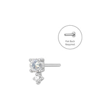 Load image into Gallery viewer, MARCH | Aquamarine and White Sapphire Single Piercing Earring