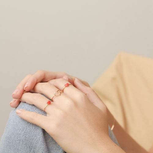 Tiny Heart Yellow Gold Ring