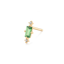 Load image into Gallery viewer, SERENA | Baguette Tsavorite and White Sapphire Single Earring