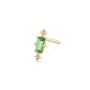 SERENA | Baguette Tsavorite and White Sapphire Single Earring