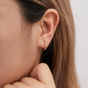 VELA | Diamond Huggie Hoop Earring