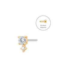 Load image into Gallery viewer, MARCH | Aquamarine and White Sapphire Single Piercing Earring