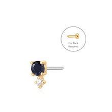 Load image into Gallery viewer, SEPTEMBER | Blue and White Sapphire Single Piercing Earring Yg